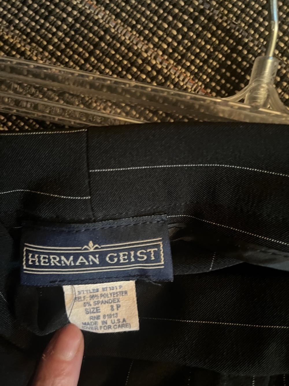 Herman Geist Women's Black Pinstripe Dress Pants - Picture 2 of 3